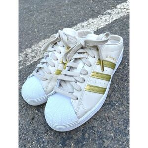ADIDAS • Superstar Mule ‘Bliss Gold Metallic’ Slip On Sneakers • W size 8.5 NWOT